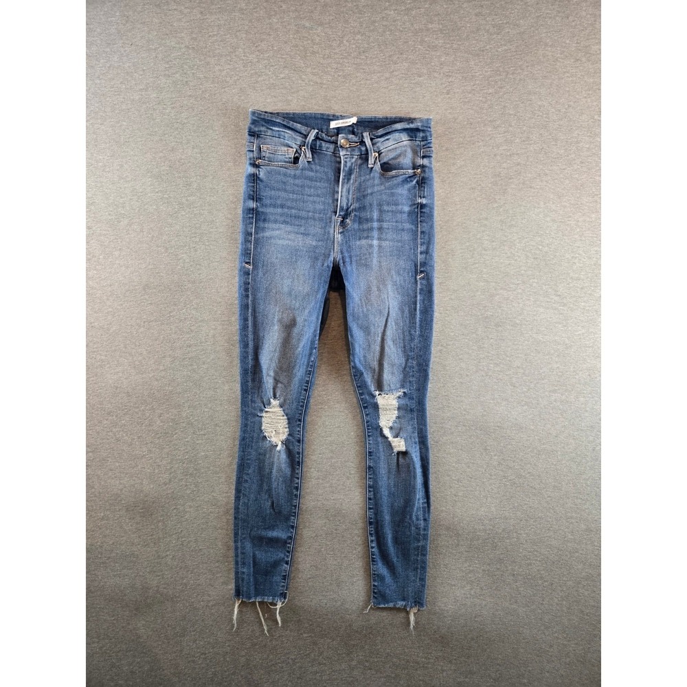 Good American Jeans Women's Size 2/26 Blue Good Waist Distressed Stretch Denim